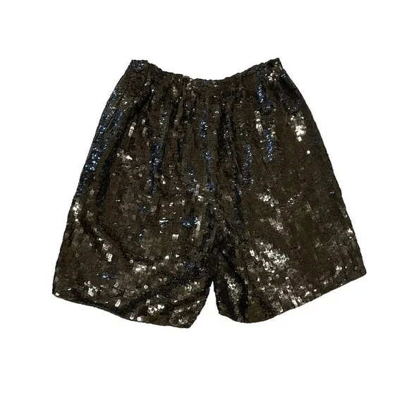 Lillie Rubin Black Sequin Shorts Vintage 1970’s Size 8/10 Medium